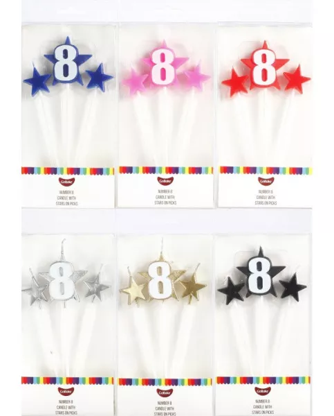 GoBake Number 8 Star Candles